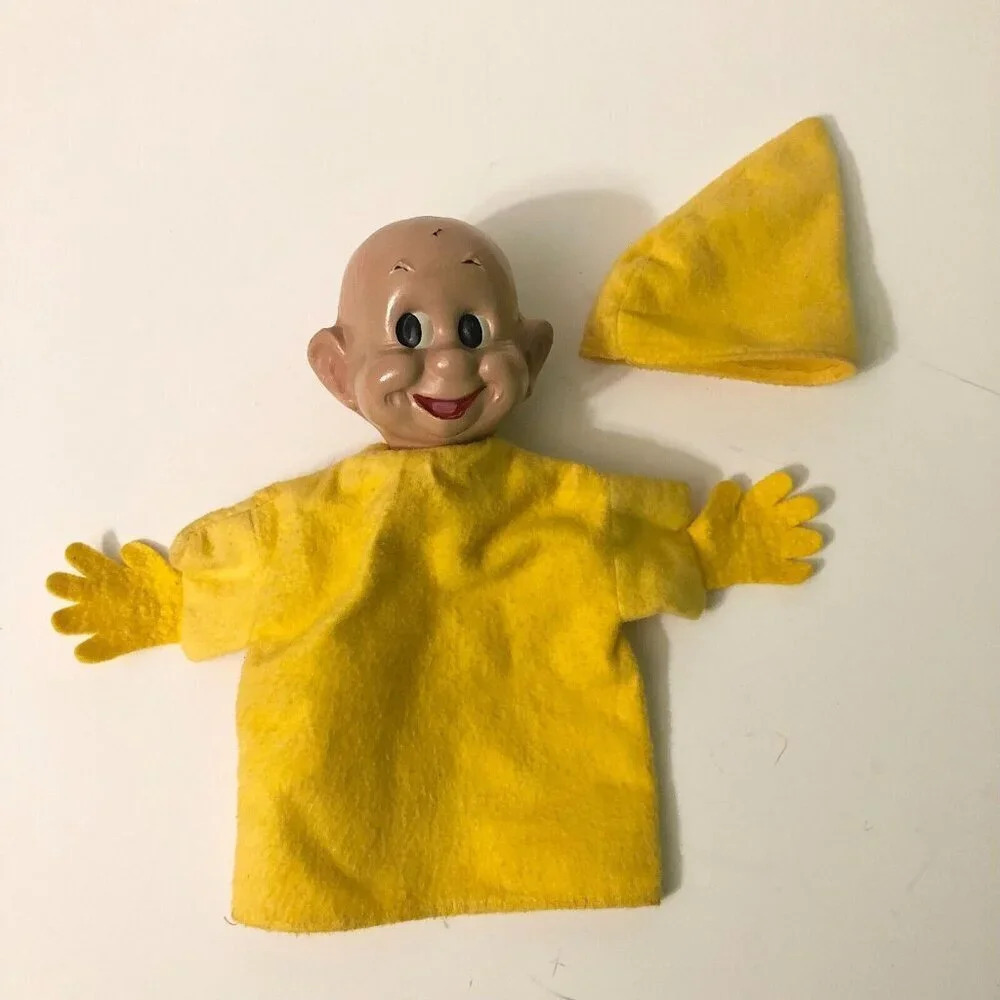 Vtg 1930s Dopey Composition Doll Head Hand Puppet Made In Canada Reliable Ideal
